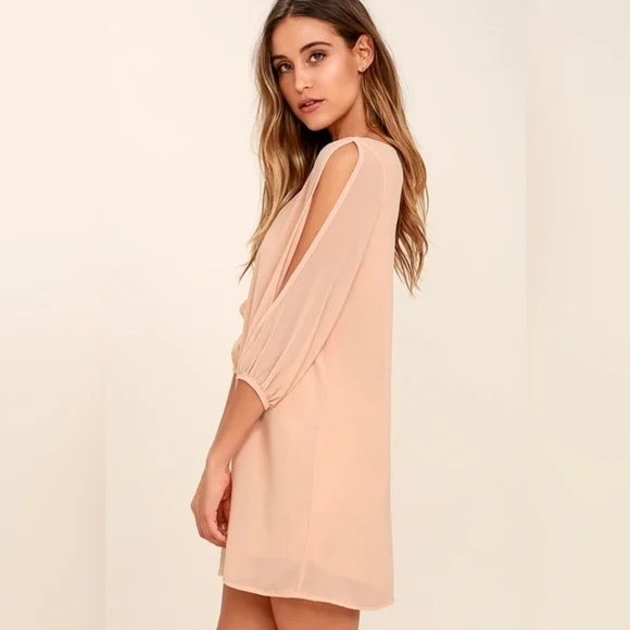 Lulu's Shifting Dears Blush Pink Shift Dress Size XS - Picture 14 of 15
